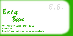 bela bun business card